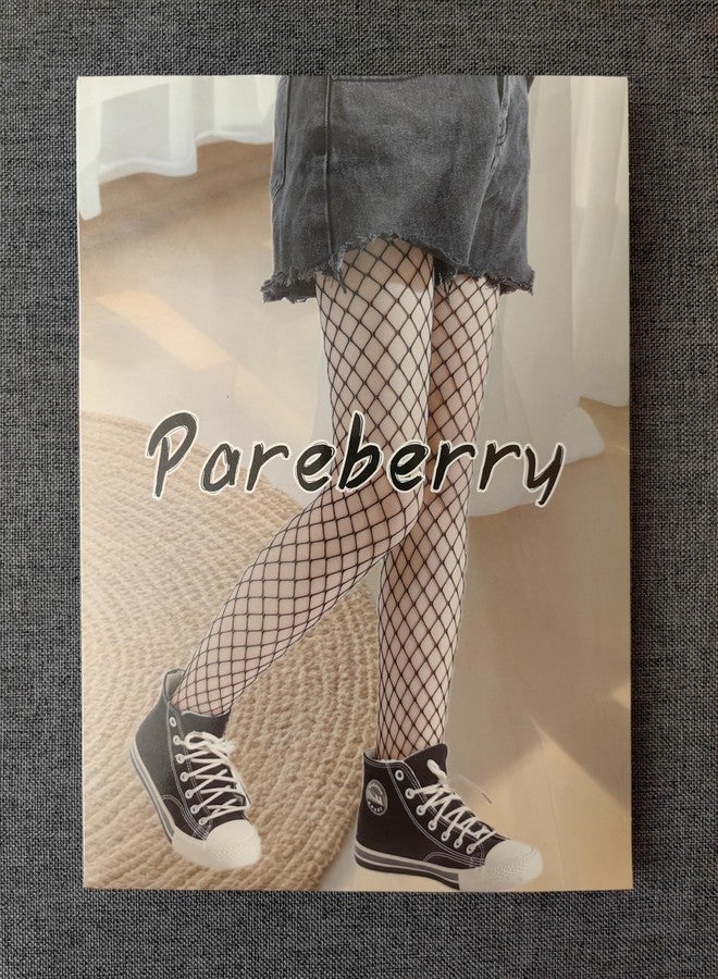 Pareberry جوارب شبكية عريضة للبنات من باريبيري، جوارب شبكية عالية الخصر للأطفال من سن 5 إلى 14 سنة (مقاس أمريكي، 8 سنوات، 14 سنة، A02-أسود (فتحة صغيرة)) - Image 5