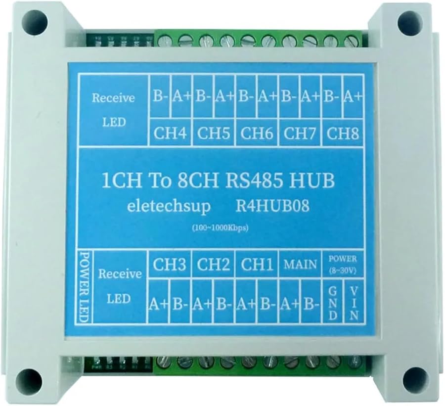 Generic R4HUB08 8 Port RS485 Hub Industrial Bus Repeater for Modbus RTU ...