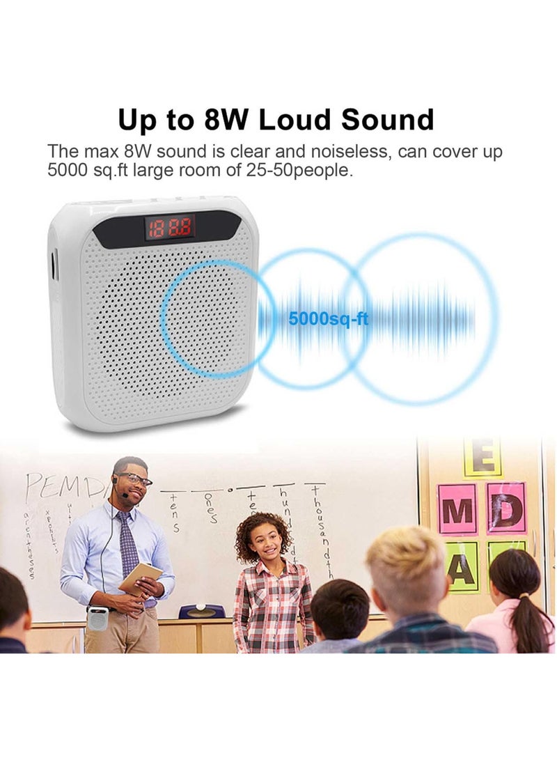 Portable Voice Amplifier for Teachers, 2200mAh Rechargeable Personal Amplifier Mic PA System Headset Microphone with Speaker for Teachers, Training, Meeting, Tour Guide, Yoga, Classroom (Rose) - Image 2