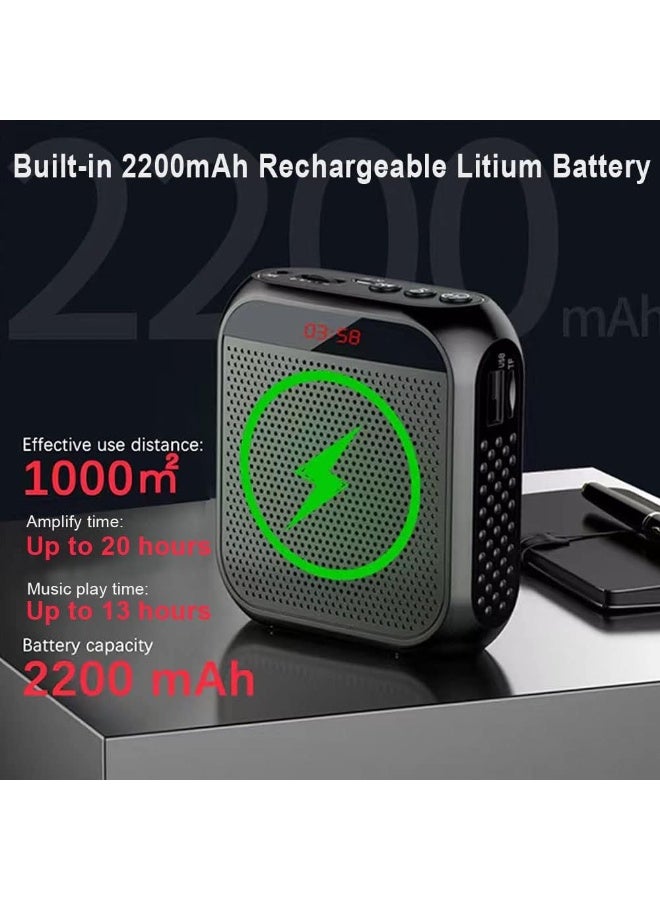 Portable Voice Amplifier for Teachers, 2200mAh Rechargeable Personal Amplifier Mic PA System Headset Microphone with Speaker for Teachers, Training, Meeting, Tour Guide, Yoga, Classroom (Rose) - Image 3
