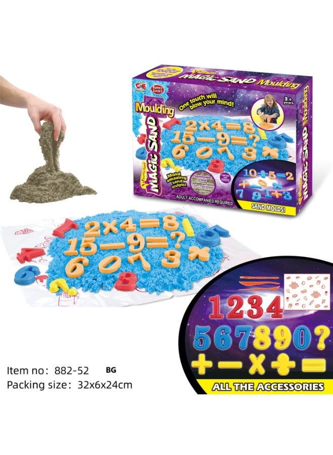 Magic Sand Moulding Educational Toy Set with Number and Math Molds - Image 1