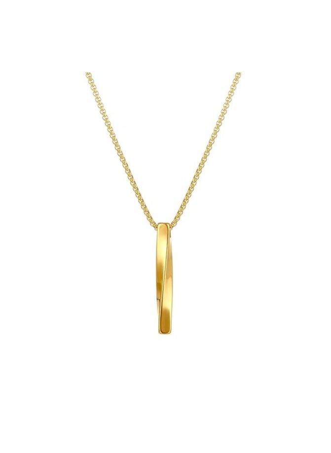 MARIO DRAFTS - Gold-Plated Chain Necklace for Men, Minimalist Bar Pendant - Image 1