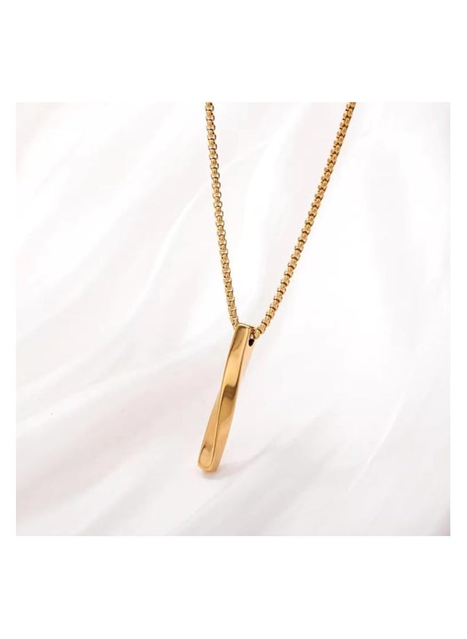 MARIO DRAFTS - Gold-Plated Chain Necklace for Men, Minimalist Bar Pendant - Image 1