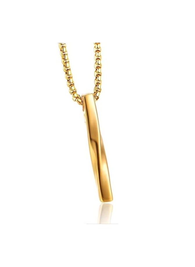 MARIO DRAFTS - Gold-Plated Chain Necklace for Men, Minimalist Bar Pendant - Image 1