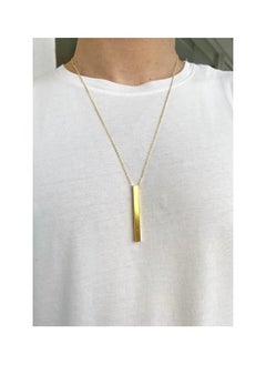 MARIO DRAFTS Gold-Plated Chain Necklace for Men, Minimalist Bar Pendant  - Image 4
