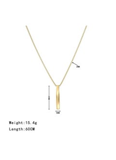 MARIO DRAFTS Gold-Plated Chain Necklace for Men, Minimalist Bar Pendant  - Image 5