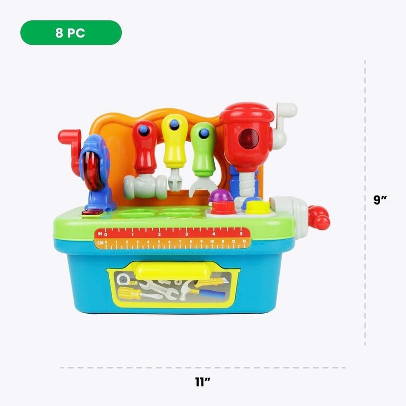 BOLEY Boley Toddler Workbench Playset  8 Pc Light  Sound Interactive Kids Tool Set for 3 Year Old Kids and Up - Image 5