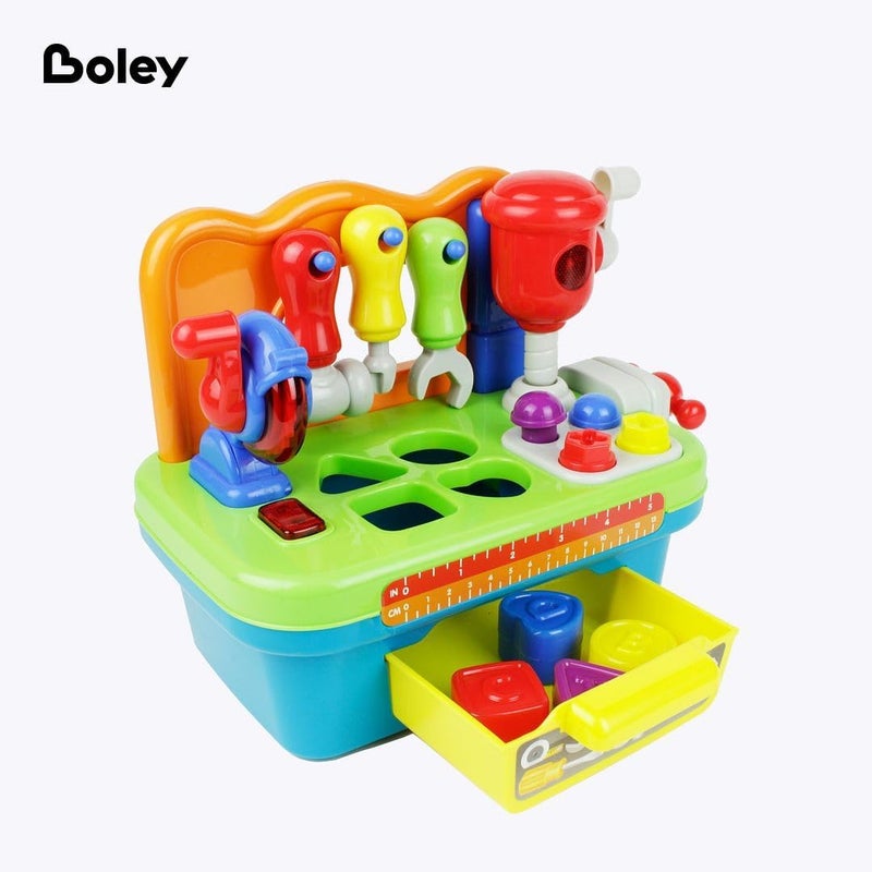 BOLEY Boley Toddler Workbench Playset  8 Pc Light  Sound Interactive Kids Tool Set for 3 Year Old Kids and Up - Image 2