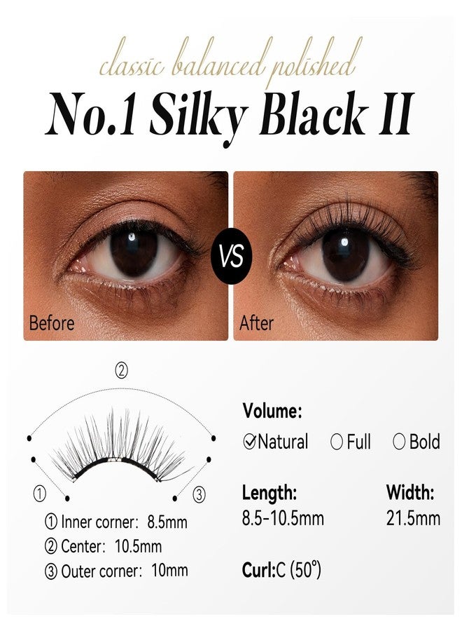 WOSADO Soft Magnetic Eyelashes Kit with Applicator, [Silky Black II] 21.5mm Reusable Glue-free Wispy Magnetic Lashes, Cruelty-free False Lashes, Waterproof, Lightweight, Suit for Heavy Makeup - Image 3