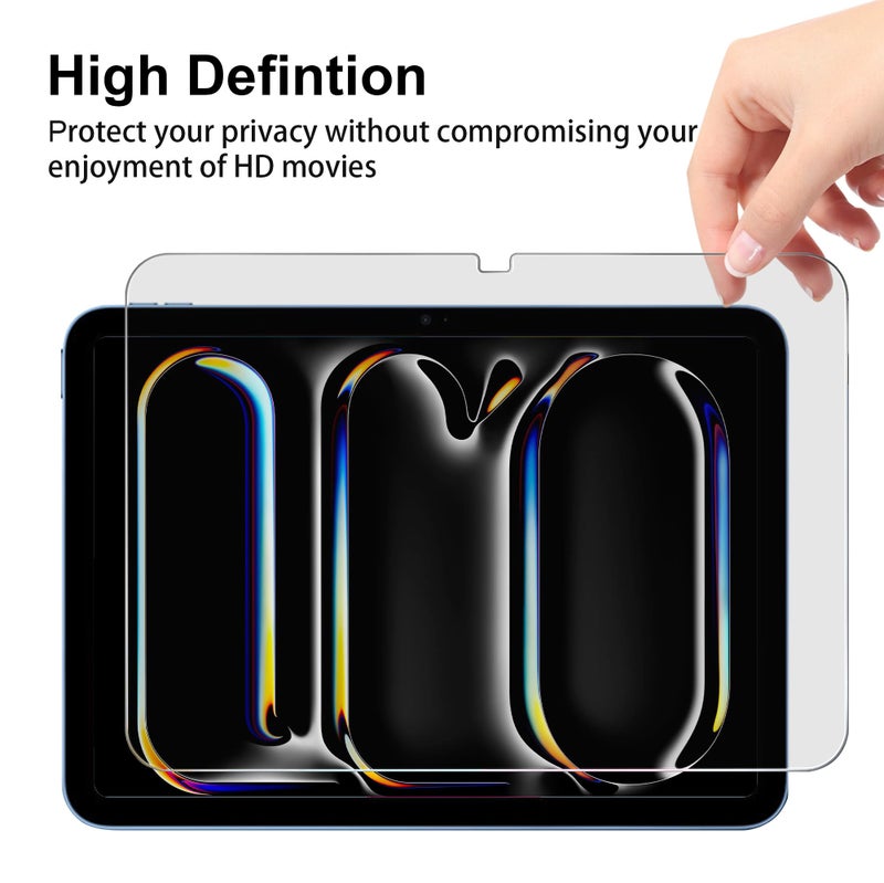 Juvraixo Privacy Screen Protector for iPad Pro 11 Inch M5/M4 (2025/2024) 9H Tempered Glass [Face ID & Apple Pencil Compatible] Case Friendly HD Clear - Image 5