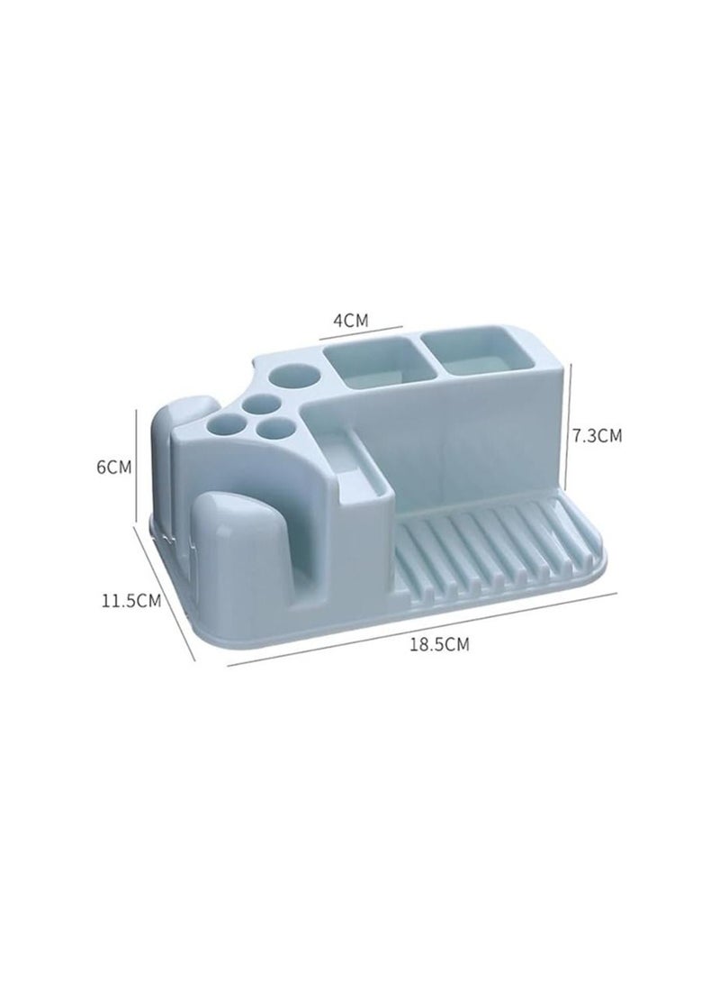 Spaceshoop Toothbrush Cup Storage Rack Bathroom Washable Storage Organizer Stand Rack Multi Functional Toothbrush Holder 6 Slots for Toothbrush Toothpaste Cleanser Razor  - Image 2