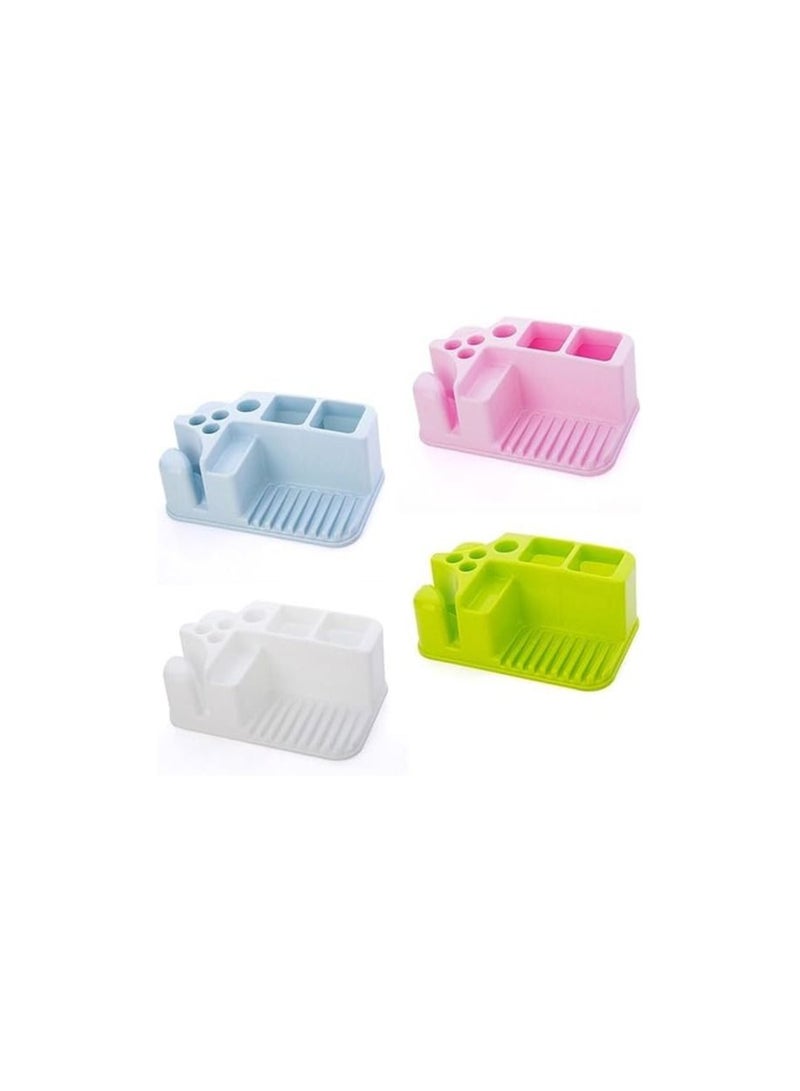 Spaceshoop Toothbrush Cup Storage Rack Bathroom Washable Storage Organizer Stand Rack Multi Functional Toothbrush Holder 6 Slots for Toothbrush Toothpaste Cleanser Razor  - Image 4