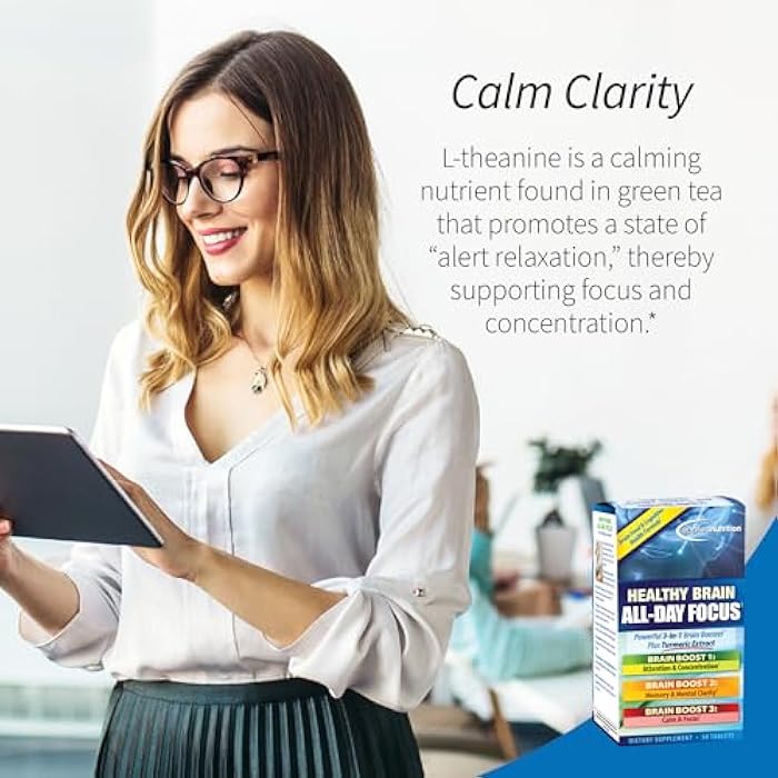 Applied Nutrition Healthy Brain All-Day Focus - 50 Tablets - Powerful 3-in-1 Brain Booster with Turmeric Extract - 25 Servings - Image 5