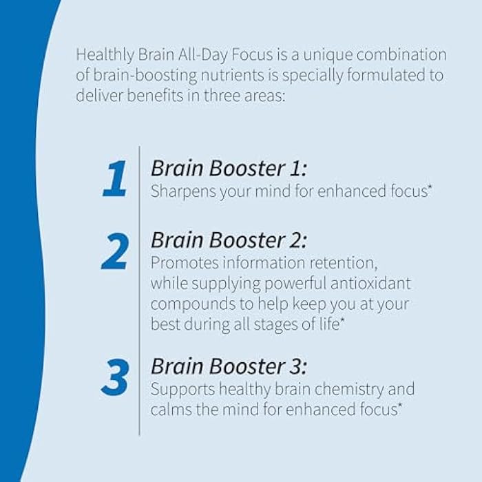 Applied Nutrition Healthy Brain All-Day Focus - 50 Tablets - Powerful 3-in-1 Brain Booster with Turmeric Extract - 25 Servings - Image 3