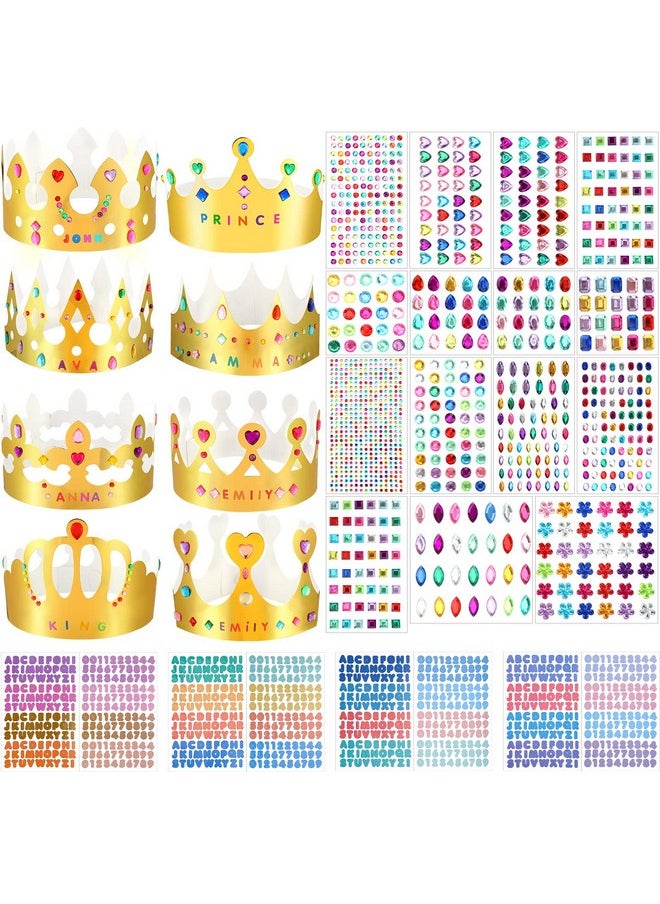 Paper Crowns Princess Prince Crown For Kids Birthday Party King Hats Gold Gem Jewels Stickers Number Letter Stickers For Boys Girls Adults Diy Crown Decor Favor Supplies (Delicate Style63 Pieces) - pzsku/ZFF1D4F3B536CFD3B53FEZ/45/_/1697271397/6ac0a173-220a-415e-9343-2499c8f56adb