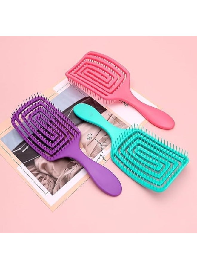 Anti-static detangling hairbrush - Painless detangling massage comb for women, men and children for long, thick and curly hair (random color) - Image 2