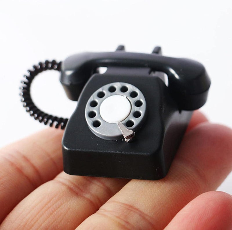 كلاراكو هاتف مصغر بتصميم كلاسيكي بمقياس 1/12، هدية مثالية للعب التخيلي للأطفال، أثاث، ألعاب، هاتف مصغر لبيت الدمى - Image 5