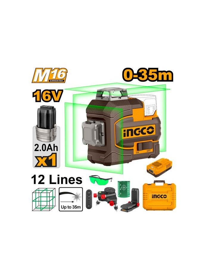 INGCO INGCO Cordless 3D Laser Level – Model HLL301201 (Green Beam, 16 V)  - Image 2