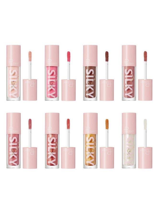 ZUK Pudaier 8Pcs Glitter Lip Gloss Set, Moisturizing Liquid Lipstick Kit Lip Plumper Gloss High Shine Lip Gloss For Women Girl - Image 1