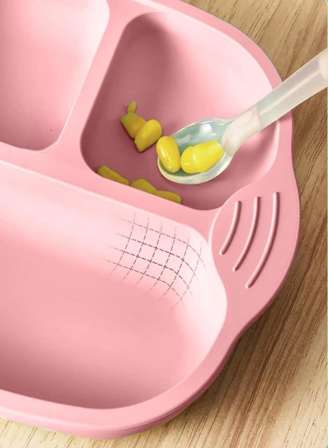 Sugalsu Suction Plates with Lids for Babies & Toddlers Food-Grade Silicone, Dinnerware Stays Put, Divided Design for Picky Eaters, Microwave & Dishwasher Friendly(Pink) - Image 3