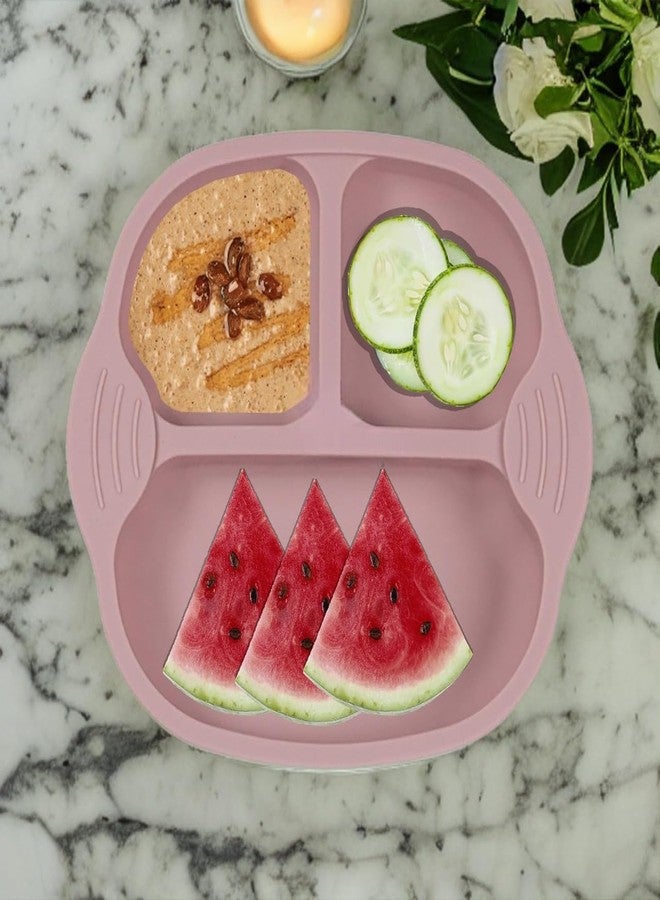 Sugalsu Suction Plates with Lids for Babies & Toddlers Food-Grade Silicone, Dinnerware Stays Put, Divided Design for Picky Eaters, Microwave & Dishwasher Friendly(Pink) - Image 5