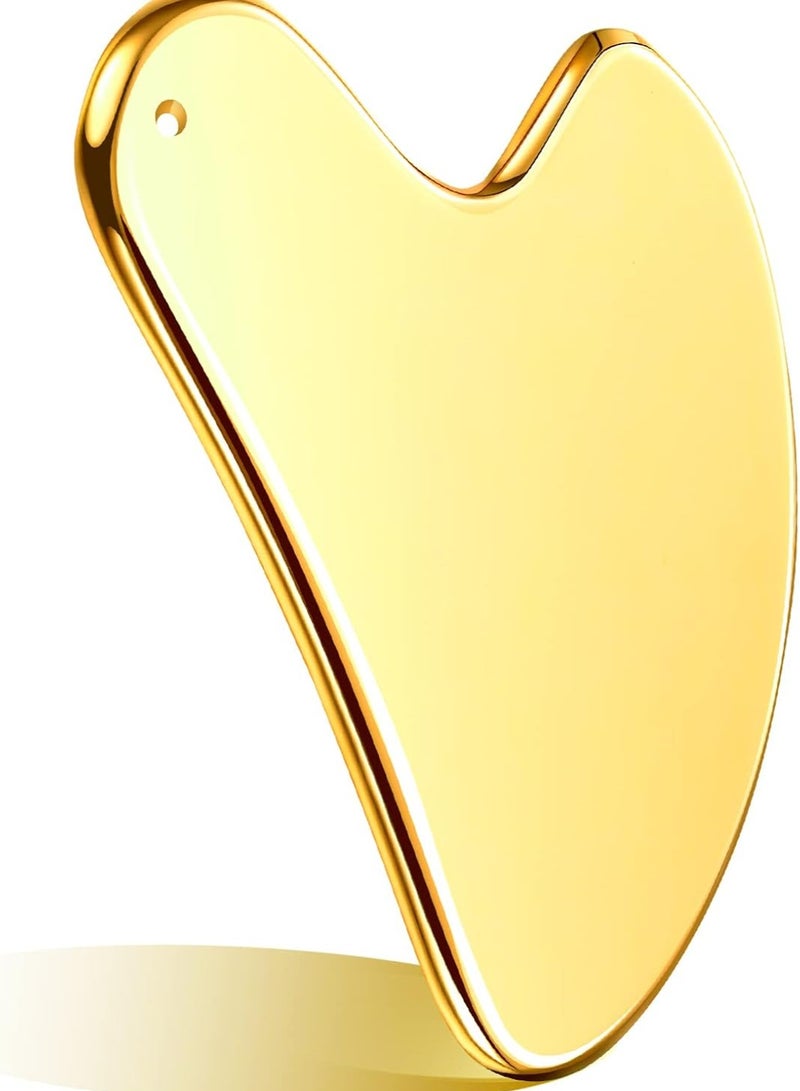 أوريجنال أداة جواشا ذهبية أصليّة من الستانلس ستيل لتدليك الوجه وتحفيز الكولاجين - Image 1