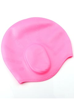 Dolphin Silicone Swim Cap With Ear Protection 3D Waterproof For Adults, Pink  - Image 2