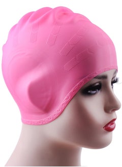 Dolphin Silicone Swim Cap With Ear Protection 3D Waterproof For Adults, Pink  - Image 3