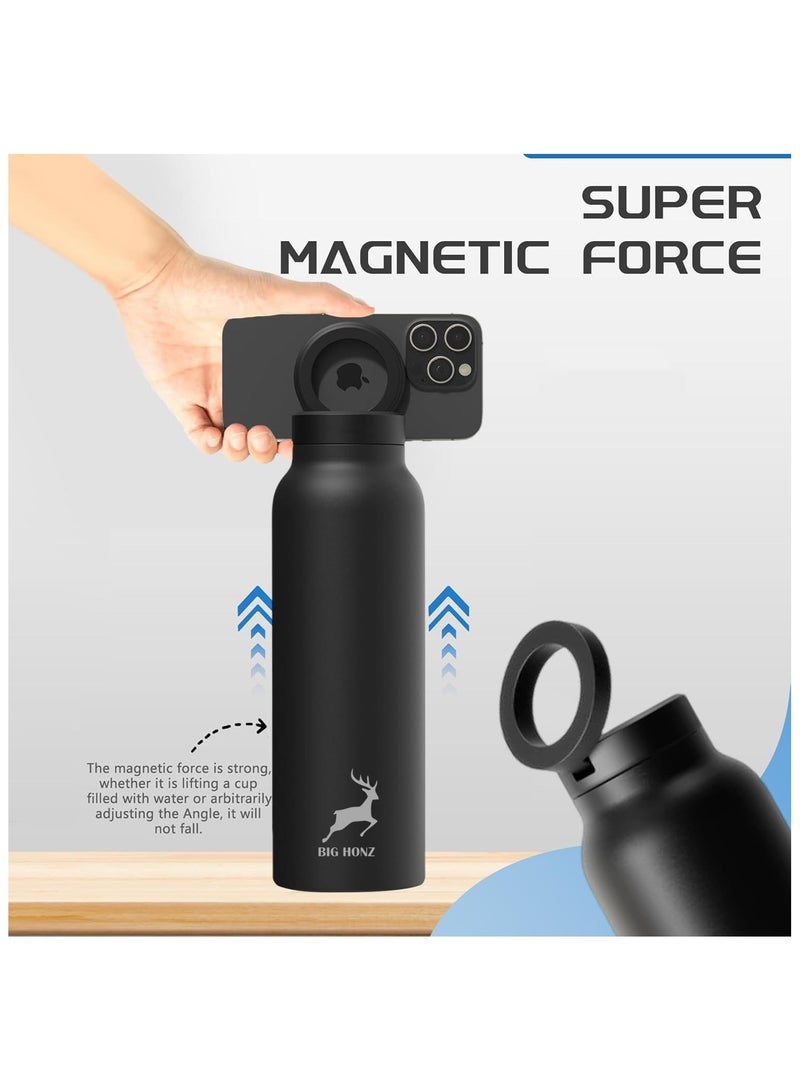 ZAITRO 24OZ Water Bottle Stainless Steel Magnetic Phone holder- Magsafe-Compatible. Double Walled insulated Water Bottles for Hot Water Gym Bottle Stainless Steel Water Bottle for Kids School Flask Bottle Hot water bottle - Image 2