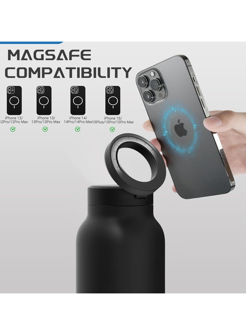 ZAITRO 24OZ Water Bottle Stainless Steel Magnetic Phone holder- Magsafe-Compatible. Double Walled insulated Water Bottles for Hot Water Gym Bottle Stainless Steel Water Bottle for Kids School Flask Bottle Hot water bottle - Image 5