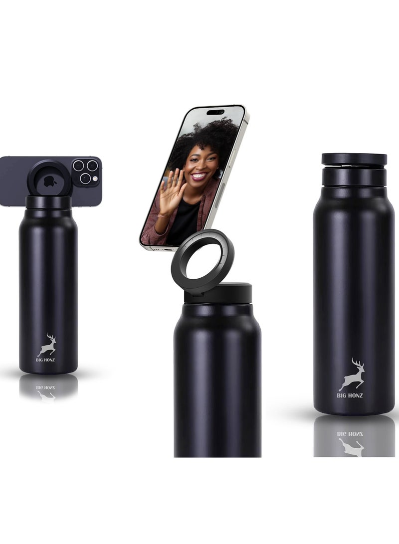 ZAITRO 24OZ Water Bottle Stainless Steel Magnetic Phone holder- Magsafe-Compatible. Double Walled insulated Water Bottles for Hot Water Gym Bottle Stainless Steel Water Bottle for Kids School Flask Bottle Hot water bottle - Image 1