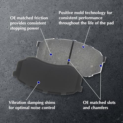 Centric Parts Centric 103.05980 C-Tek Ceramic Replacement Front Disc Brake Pad Set for Selected Ford Taurus/Thunderbird, Lincoln Continental/Mark VIII, Mercury Cougar/Sable Model Years - Image 3