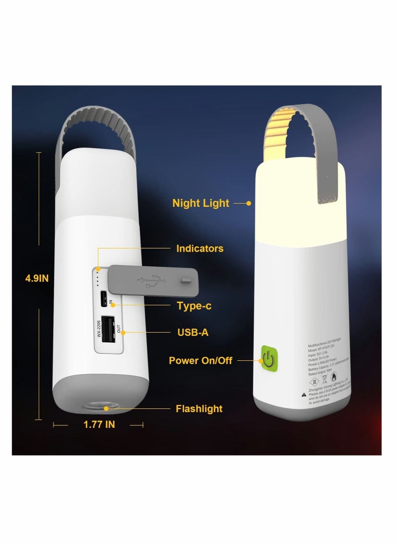 LED Camping Lantern Flashlights Rechargeable Lights with 2 Modes Lanterns Gear Accessories Essentials Tent for Power Outages Emergency Hurricane