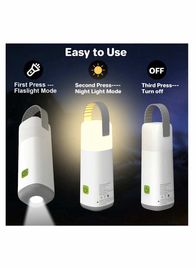 LED Camping Lantern Flashlights Rechargeable Lights with 2 Modes Lanterns Gear Accessories Essentials Tent for Power Outages Emergency Hurricane