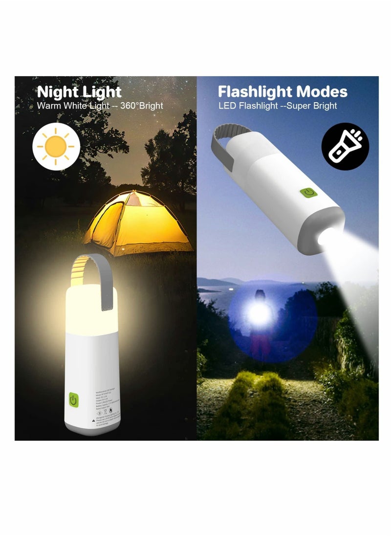 LED Camping Lantern Flashlights Rechargeable Lights with 2 Modes Lanterns Gear Accessories Essentials Tent for Power Outages Emergency Hurricane
