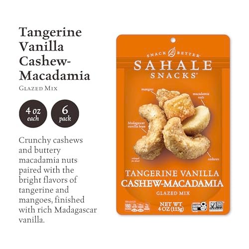 Sahale Snacks Tangerine Vanilla CashewMacadamia Glazed Mix 4 oz Pouches 6 Packs  DryRoasted Deluxe Mixed Nuts with Mangoes  Madagascar Vanilla  NonGMO Kosher  Certified GlutenFree Snacks - Image 5