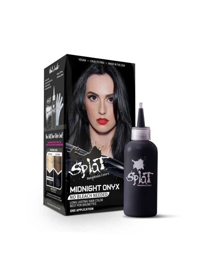 SPLAT Midnight Onyx Semi Permanent Hair Dye Kit, 1 Application, Includes Deep Reconstructor Conditioner, Lasts 30 Washes, No Bleach Required, Vegan & Cruelty Free Hair Color - Image 1