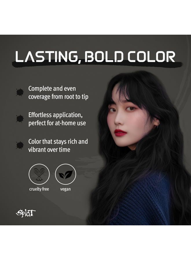 SPLAT Midnight Onyx Semi Permanent Hair Dye Kit, 1 Application, Includes Deep Reconstructor Conditioner, Lasts 30 Washes, No Bleach Required, Vegan & Cruelty Free Hair Color - Image 2