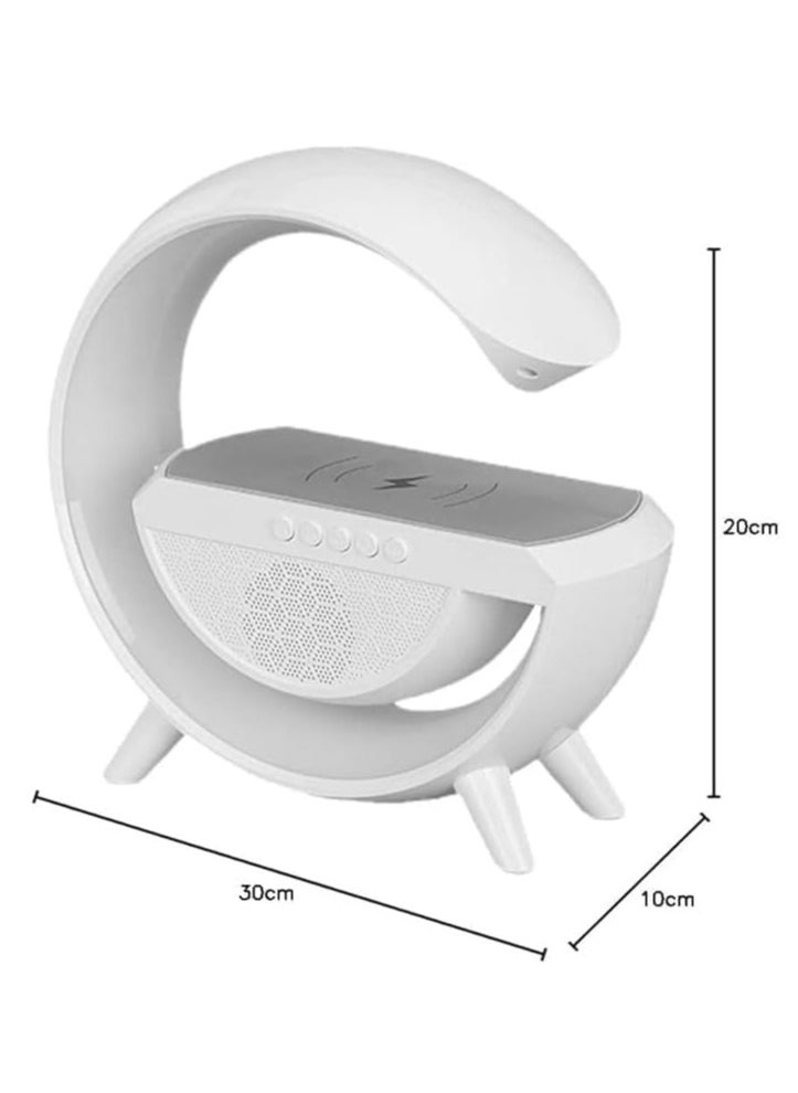 Spaceshoop - Bluetooth Speaker with FM Radio RGB Light Table Lamp Wireless Charger LED Smart Wake Up Light 15W Wireless Charging Loud Speaker for Home Decoration, Bedroom & Gaming Room (multicolor) - Image 1