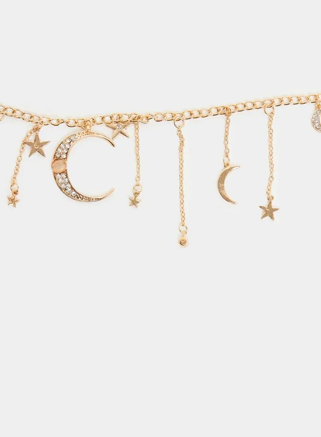 Styli Star Moon Drop Decor Waist Belt