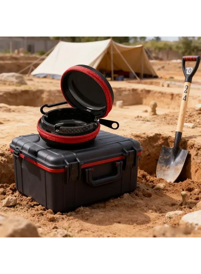 علبة سجائر محمولة مقاومة للتسرب باللون الأسود الكامل من مادة ABS، سهلة التنظيف للسيارات والتخييم والهواء الطلق - Image 2