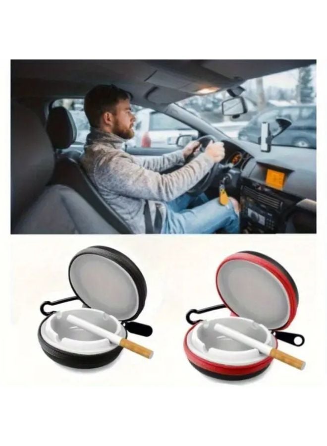 علبة سجائر محمولة مقاومة للتسرب باللون الأسود الكامل من مادة ABS، سهلة التنظيف للسيارات والتخييم والهواء الطلق - Image 5