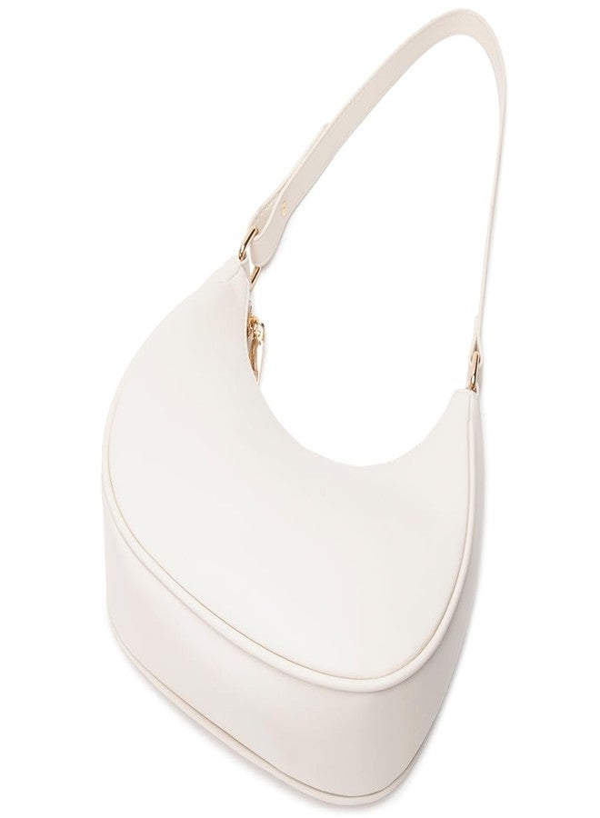 WSRYDJDL Crescent Shoulder Bags for Women Cute Hobo Tote Handbag Under the Arm Purses Mini Clutch Purse with Zipper Closure (Beige) - Image 5