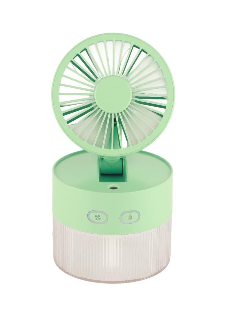 DIGI CORE Mini Desk Misting Fan With 3 Speed Wind Portable Air Humidifier Cooling Fan USB Rechargeable Adjustable Foldable Table Fan Water Tank For Travel Outdoor Home Office Desk Fan - Image 1