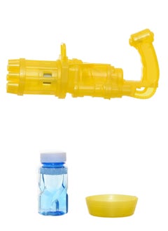 Bubbles gun toy with yellow soap box