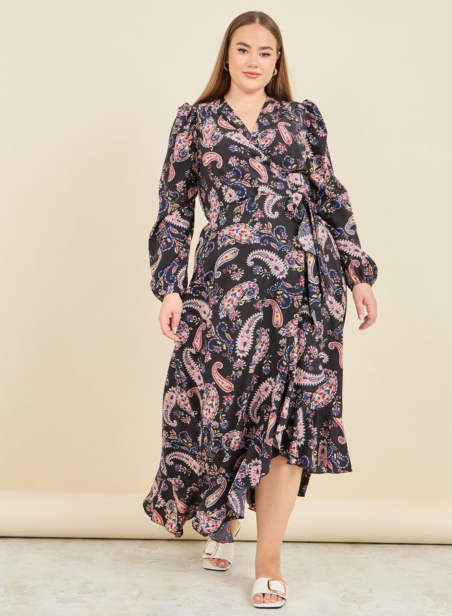Styli Paisley Print Wrap Dress  - Image 1