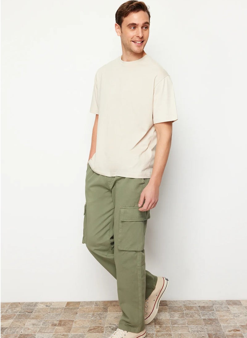 trendyol Light Khaki Unisex Regular Fit Cargo Pocket Trousers TMNSS24PL00003 - Image 1