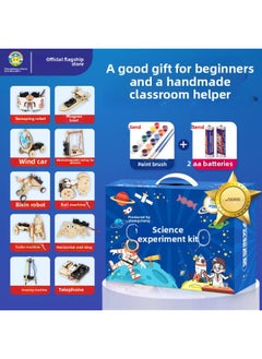 Generic Pupils' Science And Technology Making Small Inventions Children's DIY Handmade Steam Science Experiment Suit Material Bag Toy-Specifications:10 Sets Of Electrics [free 15 Expansion Experiment Books]-Color:Exquisite Portable Gift Box  - Image 4