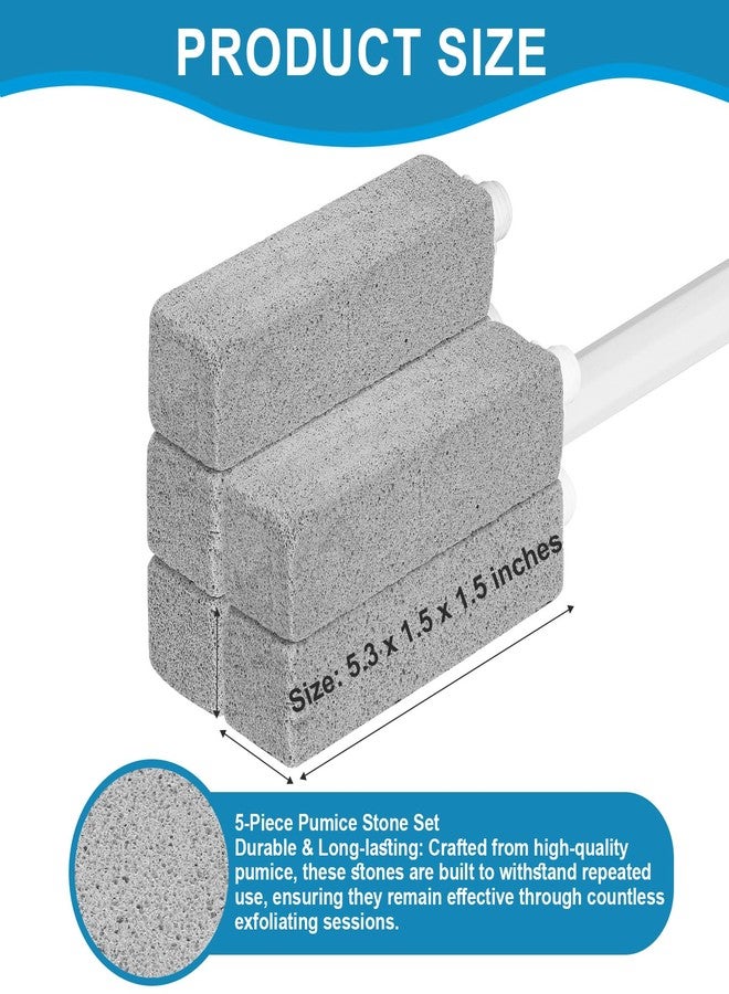 Herda 5 Packs Pumice Cleaning Stone with Extra Long Handle, Pumice Stone for Toilet Bowl Clean for Cleaning Toilets, Bathtubs, Grills, Swimming Pools, Sinks - Image 3