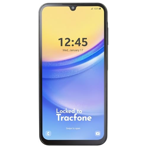 Tracfone, Samsung Galaxy A15 5G, 128GB, Prepaid Smartphone, Black, 50MP Main Camera, Locked - Image 1
